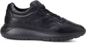 Hogan Zwarte Leren Sneakers met H-Detail Zwart Heren