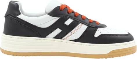 Hogan Zwarte Leren Sneakers met Rubberen Zool Multicolor Heren