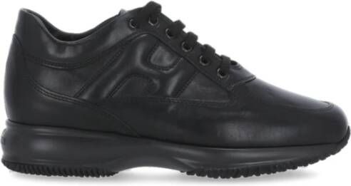 Hogan Zwarte Leren Sneakers voor Dames Zwart Dames