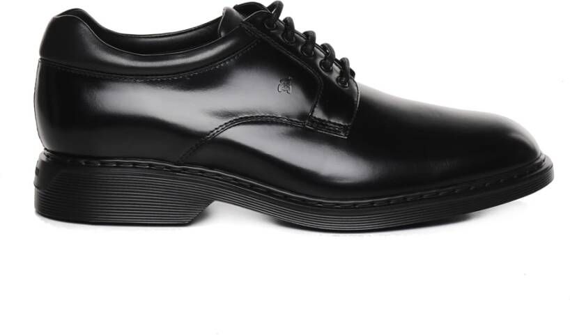 Hogan Premium Zwarte Derby Schoenen voor Heren Black Heren