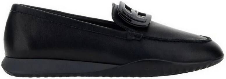 Hogan Zwarte Olympia-Z platte schoenen Black Dames