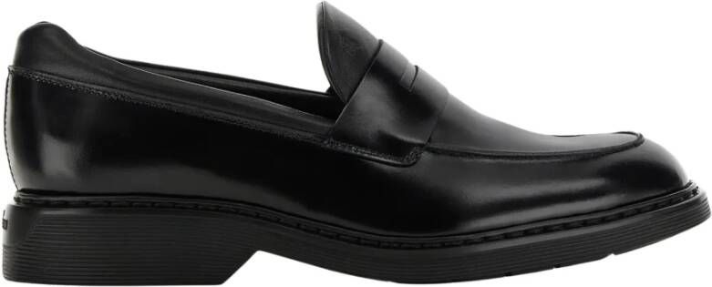 Hogan Zwarte Platte Loafers