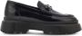 Hogan Zwarte platte mocassins met metalen accessoire - Thumbnail 1