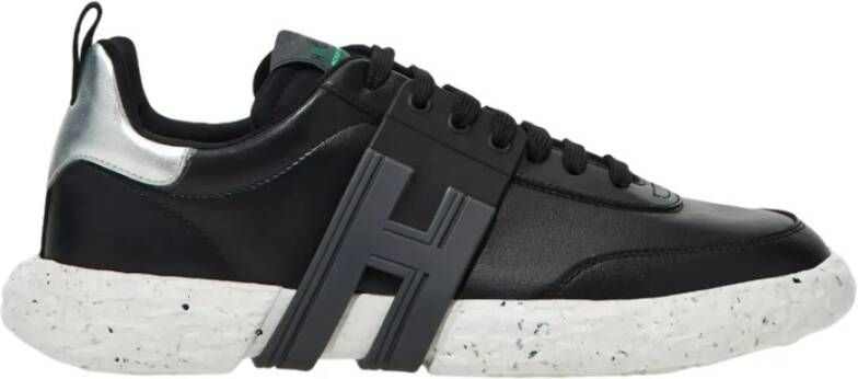 Hogan Zwarte platte schoenen met rubberen H-detail Zwart Heren
