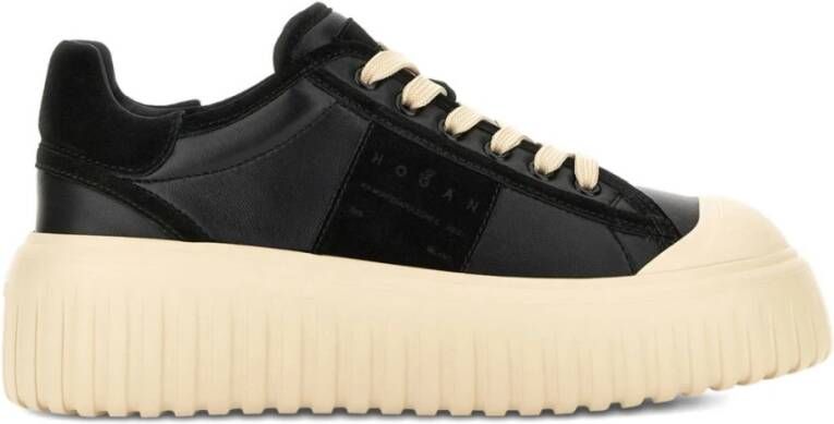 Hogan Zwarte platte schoenen voor vrouwen
