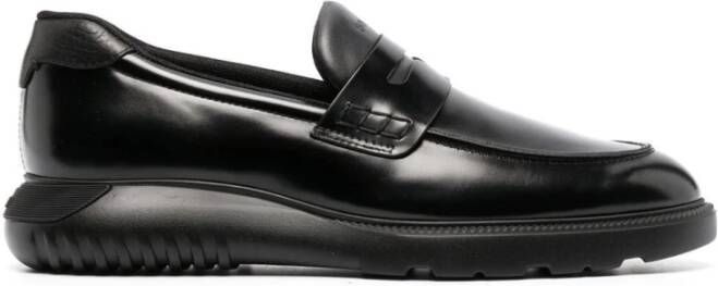 Hogan Zwarte platte schoenen voor vrouwen Black Heren
