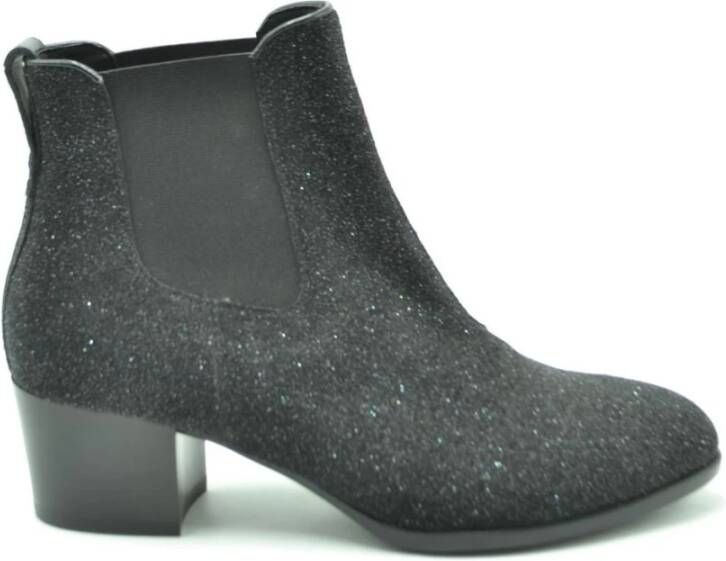Hogan Zwarte Slip-On Stoffen Enkellaarzen