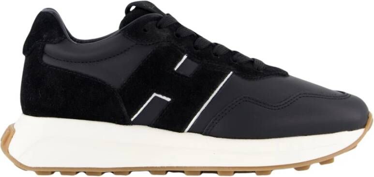 HOGAN Lage Sneakers Dames H641 Allacciato H Patch Maat: 38 Materiaal: Leer Kleur: Zwart