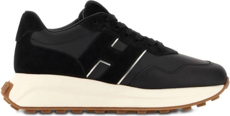 Hogan Zwarte Sneakers met Ronde Neus