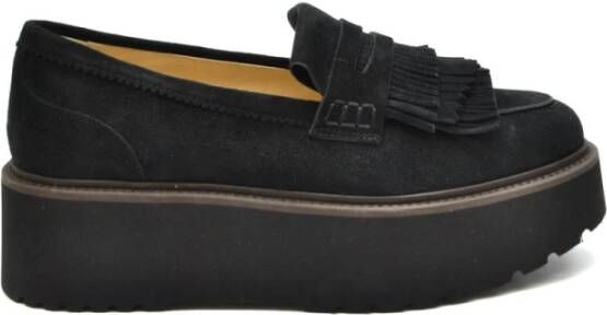 Hogan Zwarte Suède Dames Mocassin Slip-On
