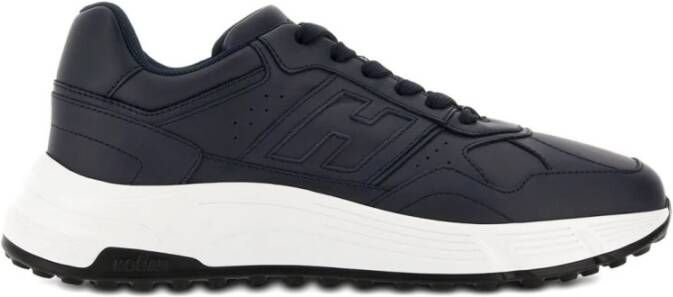 Hogan Zwarte Veterschoenen met Platte Zool