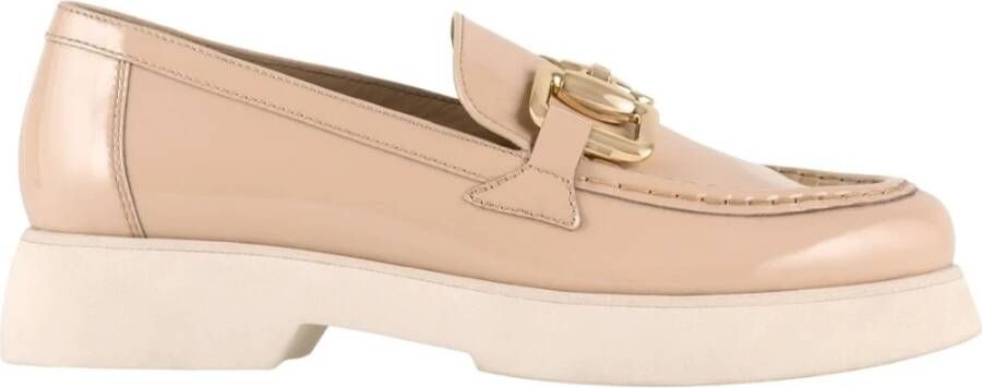 Högl Stijlvolle Beige Leren Loafers voor Dames Beige