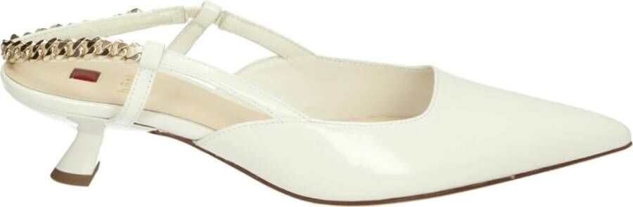 Högl Beige Sling-back Sandaal met leren zool