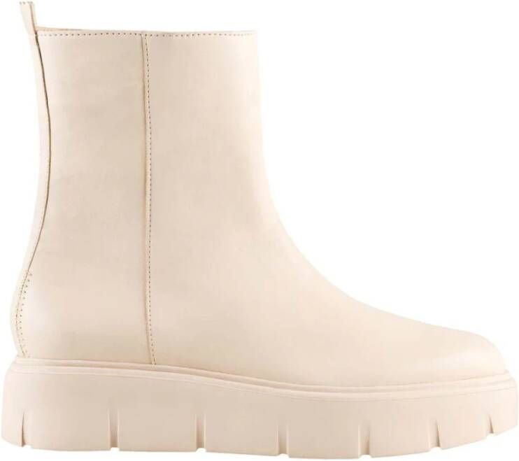 Högl Stijlvolle Beige Leren Enkellaarzen Beige Dames