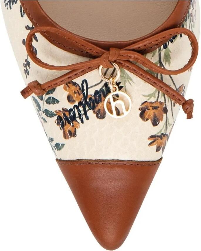 Högl Beige Bruin Bloemenprint Leren Pumps Beige Dames - Foto 3