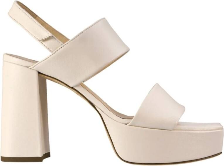 Högl Hoogwaardige Leren Hoge Hak Sandalen Wit Dames
