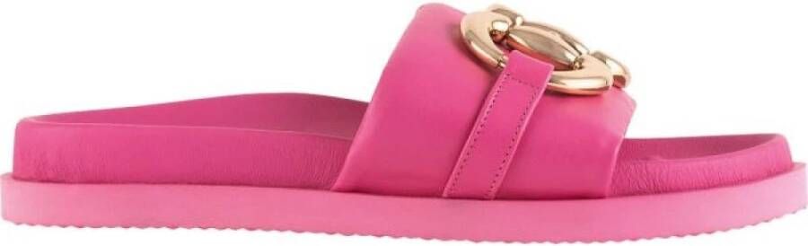 Högl Stijlvolle leren slides voor vrouwen Pink Dames