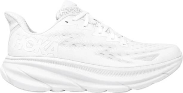 Hoka One Ademende Tech Stof Clifton 9 Sneakers White Heren