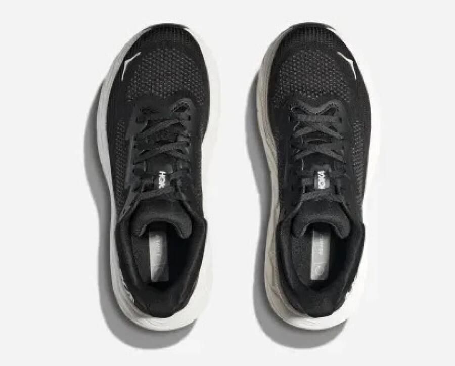 Hoka One Zwarte Gebreide Sneakers met Reflecterende Details Black Heren