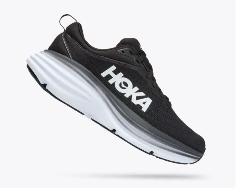 Hoka One Bondi 8 Sportschoenen Hardlopen Weg zwart wit