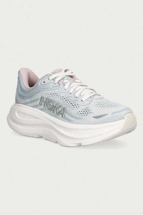 HOKA Women's Bondi 9 GLM Hardloopschoenen alabaster blauw - Foto 5