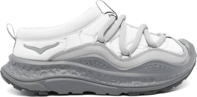 Hoka One Chunky Grijze Sneaker met Elastische Banden