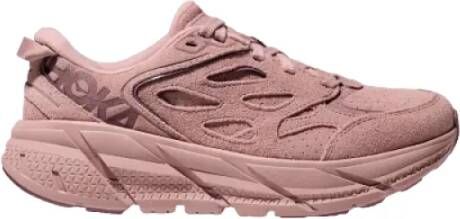 Hoka One Clifton Suede Hardloopschoen Pink Dames