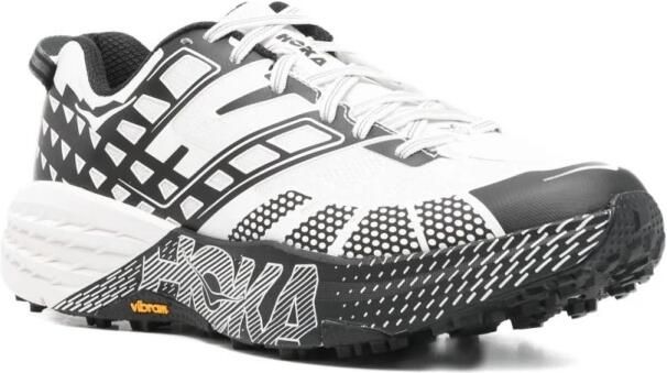 Hoka One Geometrische Witte Sneakers Laag Ontwerp