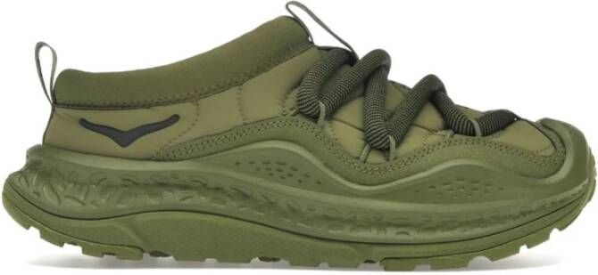 Hoka One Groene Sneakers met Inzetontwerp