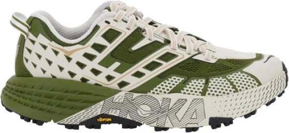 Hoka One Groene Speedgoat Sneakers met Geometrisch Motief