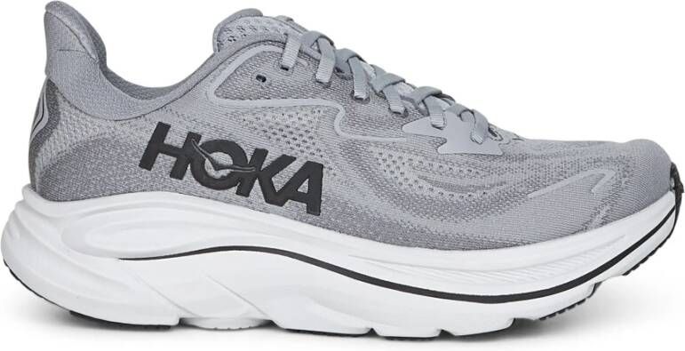 Hoka One Lichtgewicht Grijze Sneakers met Jacquard Bovenwerk