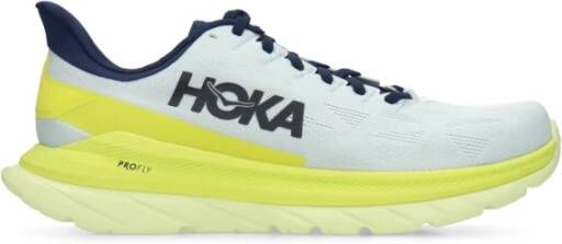 Hoka One Mach 4 Hardloopschoen Lichtblauw Geel