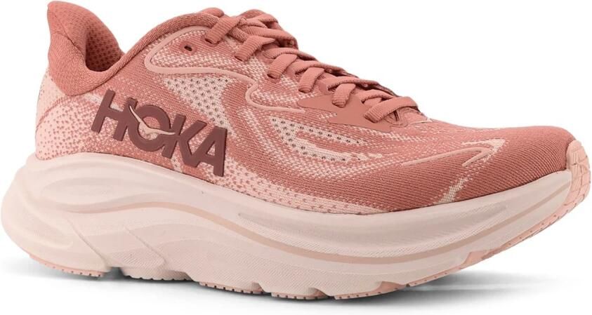 Hoka One Roze Sneakers Vetersluiting Laag-Top Stijl