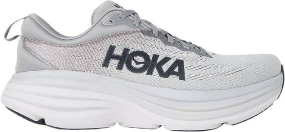 HOKA Bondi 8 Heren Schoenen Grijs Maat: 41 1 3 Mesh Synthetisch Foot Locker