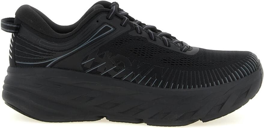 Hoka One Zwarte outdoor sneakers heren Bondi 7 Black