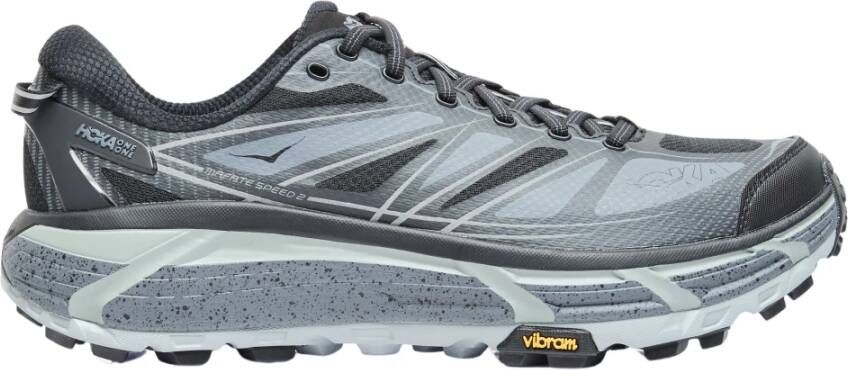 Hoka One Zwarte Sneakers Lichtgewicht Paneelontwerp Black Heren