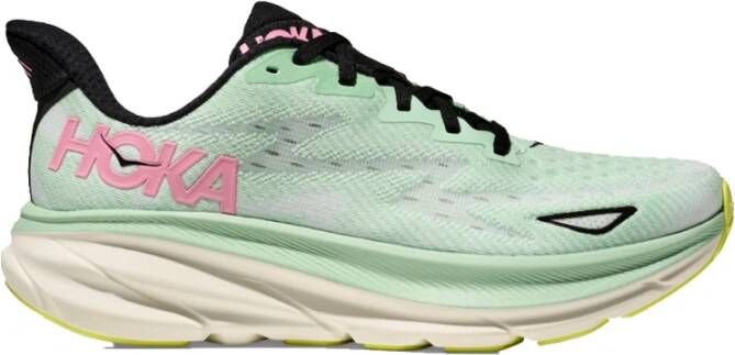 Hoka One Witte Teal Clifton 9 Sneakers