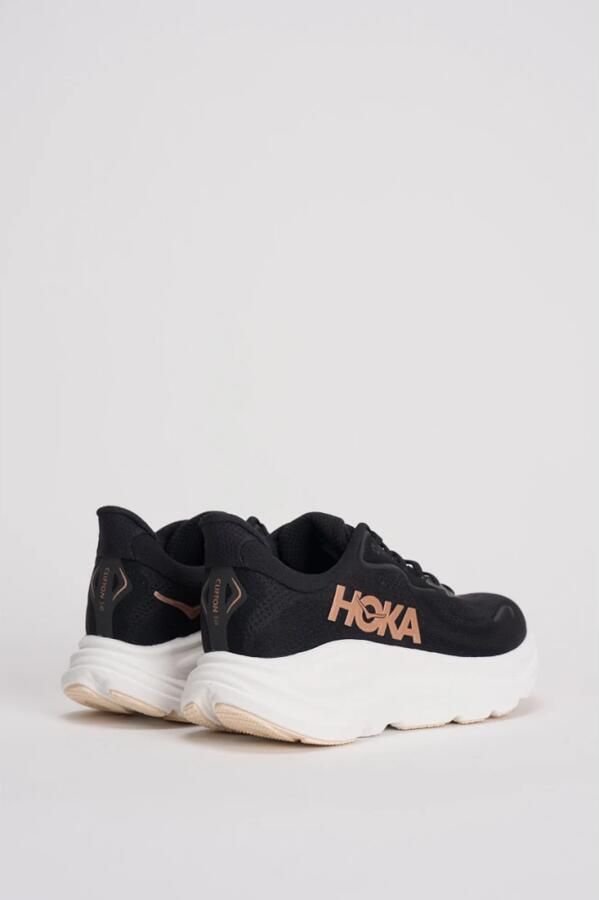 Hoka One Zwarte Jacquard Sneakers Clifton 10