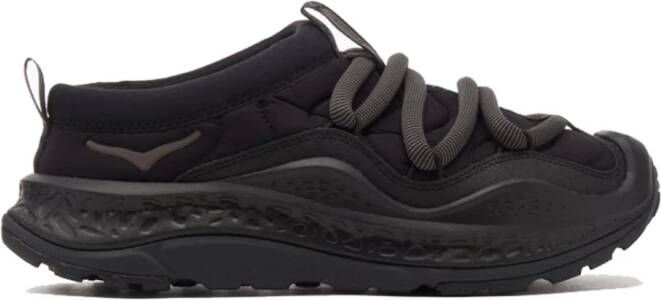 Hoka One Zwarte Sneakers met Inzetontwerp