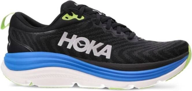 Hoka One Zwarte Sneakers met Jacquard Patroon Black Heren