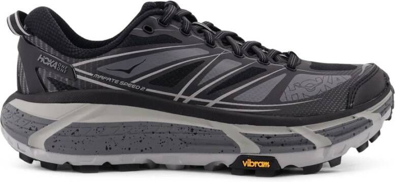 Hoka One Zwarte Sneakers Lichtgewicht Paneelontwerp Black Heren