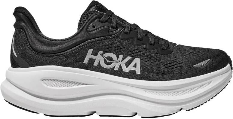 Hoka One Zwart Wit Bondi 9 hardloopschoenen