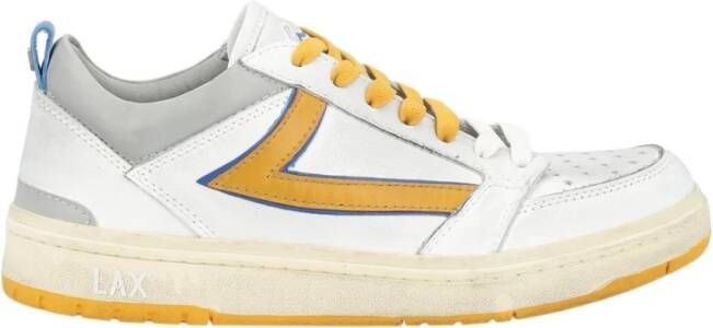 HTC Witte en Gele Leren Starlight Sneaker Multicolor Heren