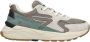 Hub Grijze Suède Lage Sneakers Grid Multicolor Dames - Thumbnail 3