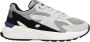 Hub Grijze Suède Lage Sneakers Grid Multicolor Dames - Thumbnail 3