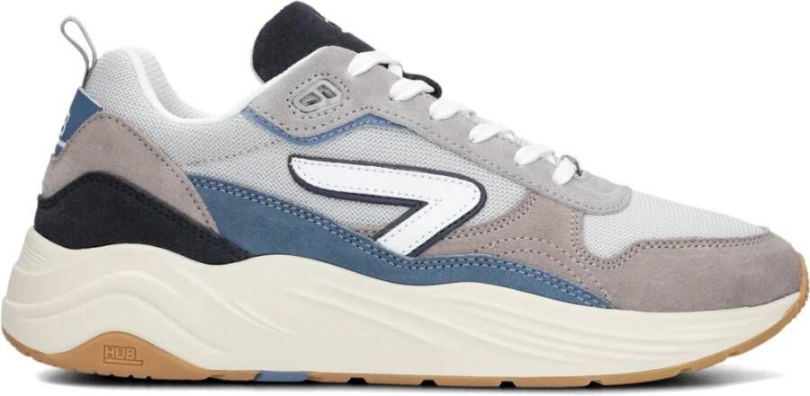 HUB Heren Sneakers Glide Wit Blauw Zwart Grijs