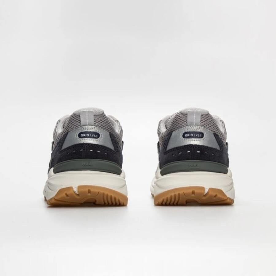 HUB Moderne Cement Sneaker met Zilveren en Marineblauwe Accenten - Foto 3