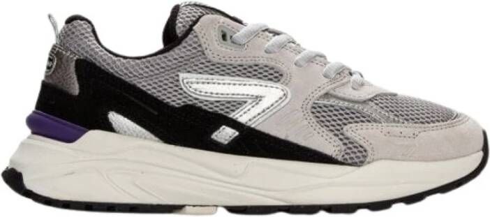 Hub Grijze Suède Lage Sneakers Grid Multicolor - Foto 3