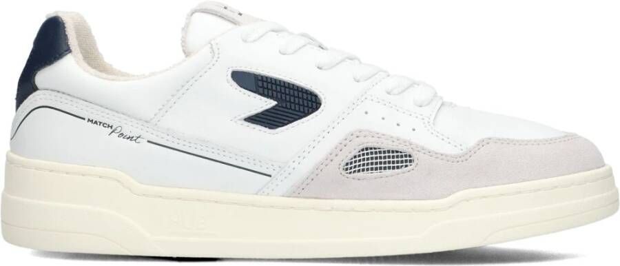 HUB MatchPoint leren sneakers wit donkerblauw