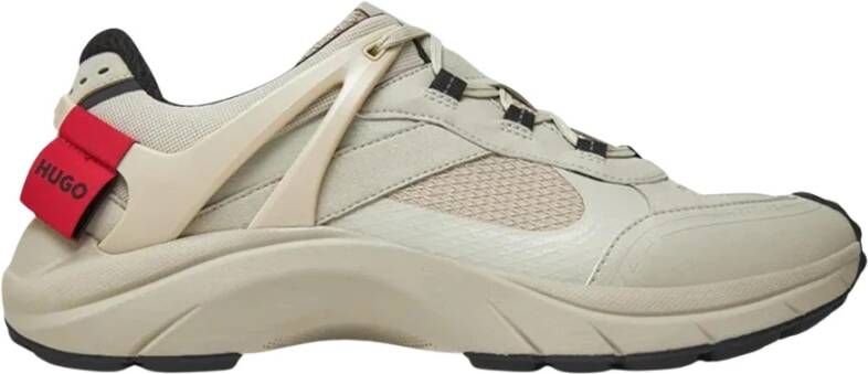 Hugo Beige Heren Sneakers met Zijlabel